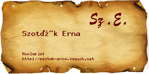 Szoták Erna névjegykártya